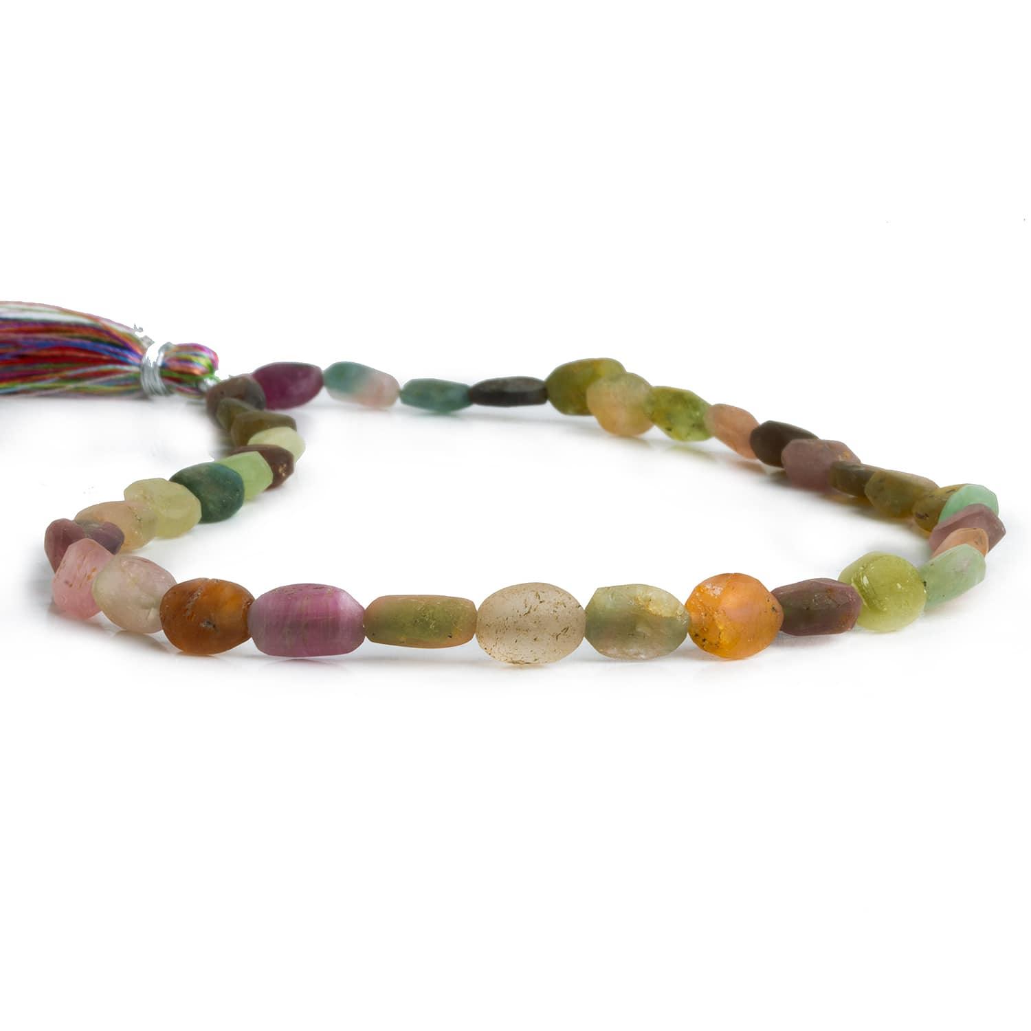Matte Tourmaline Oval Beads 13 inch 45 pieces - The Bead Traders