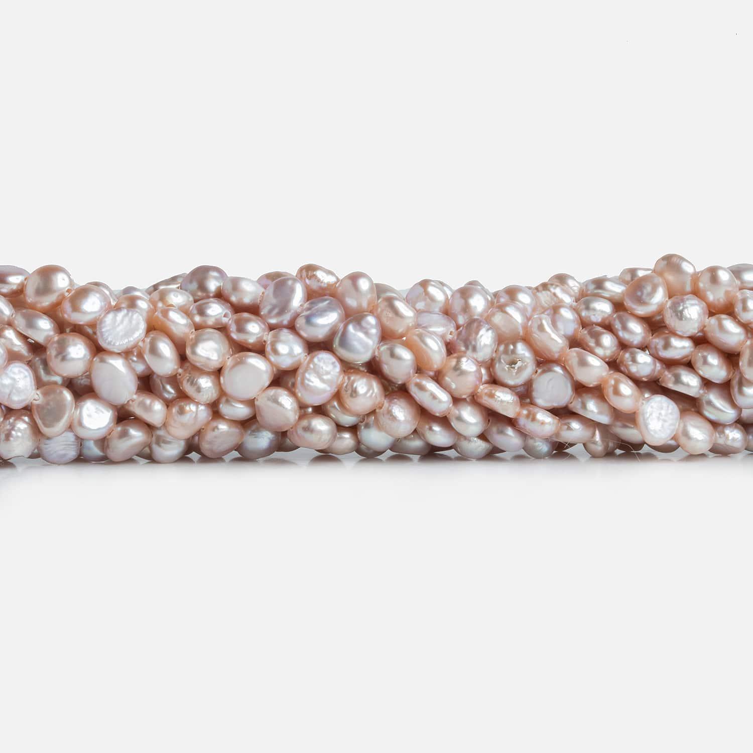Mauve Peach Baroque Freshwater Pearls 15 inch 90 pieces - The Bead Traders