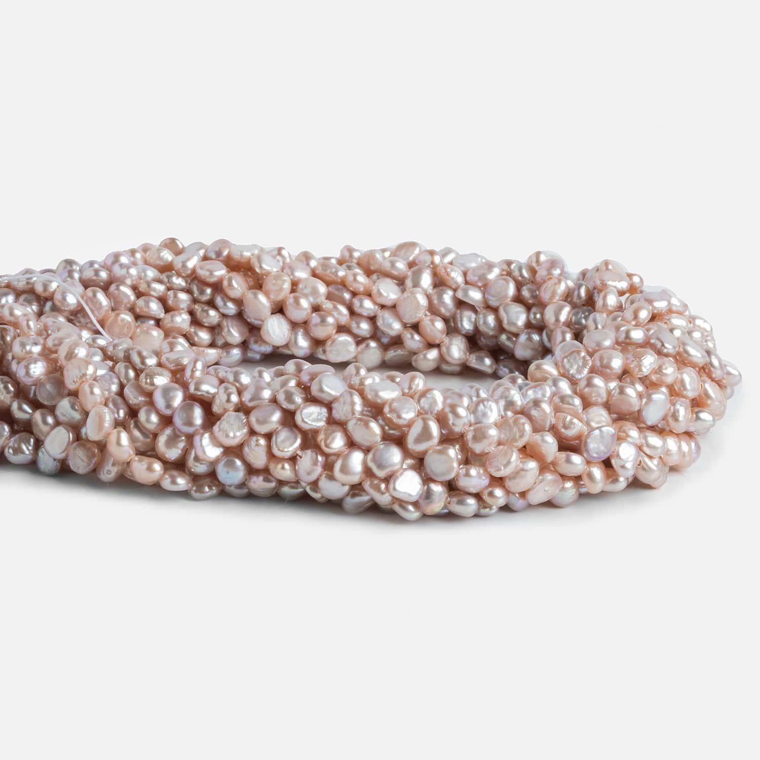 Mauve Peach Baroque Freshwater Pearls 15 inch 90 pieces - The Bead Traders