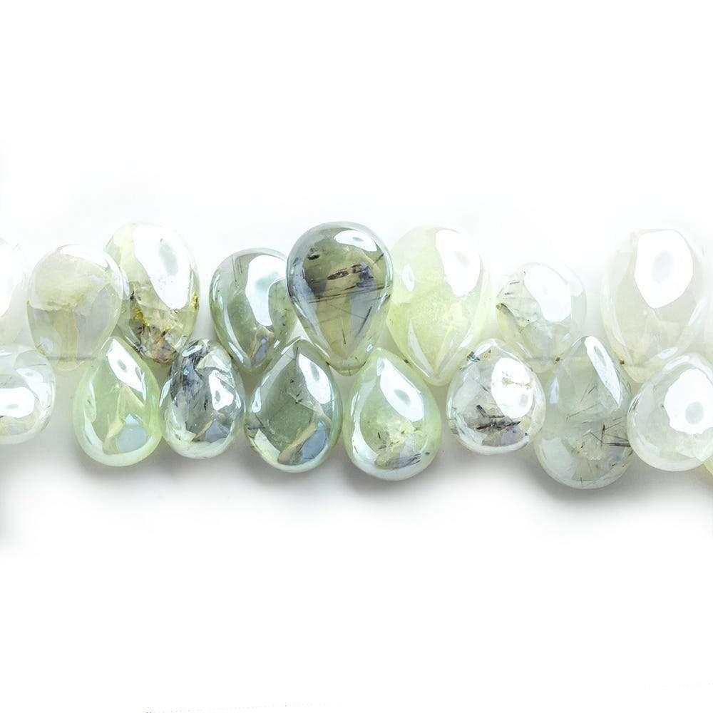 Metallic Prehnite Beads Plain Pear Briolette 8 inch 72 pieces - The Bead Traders