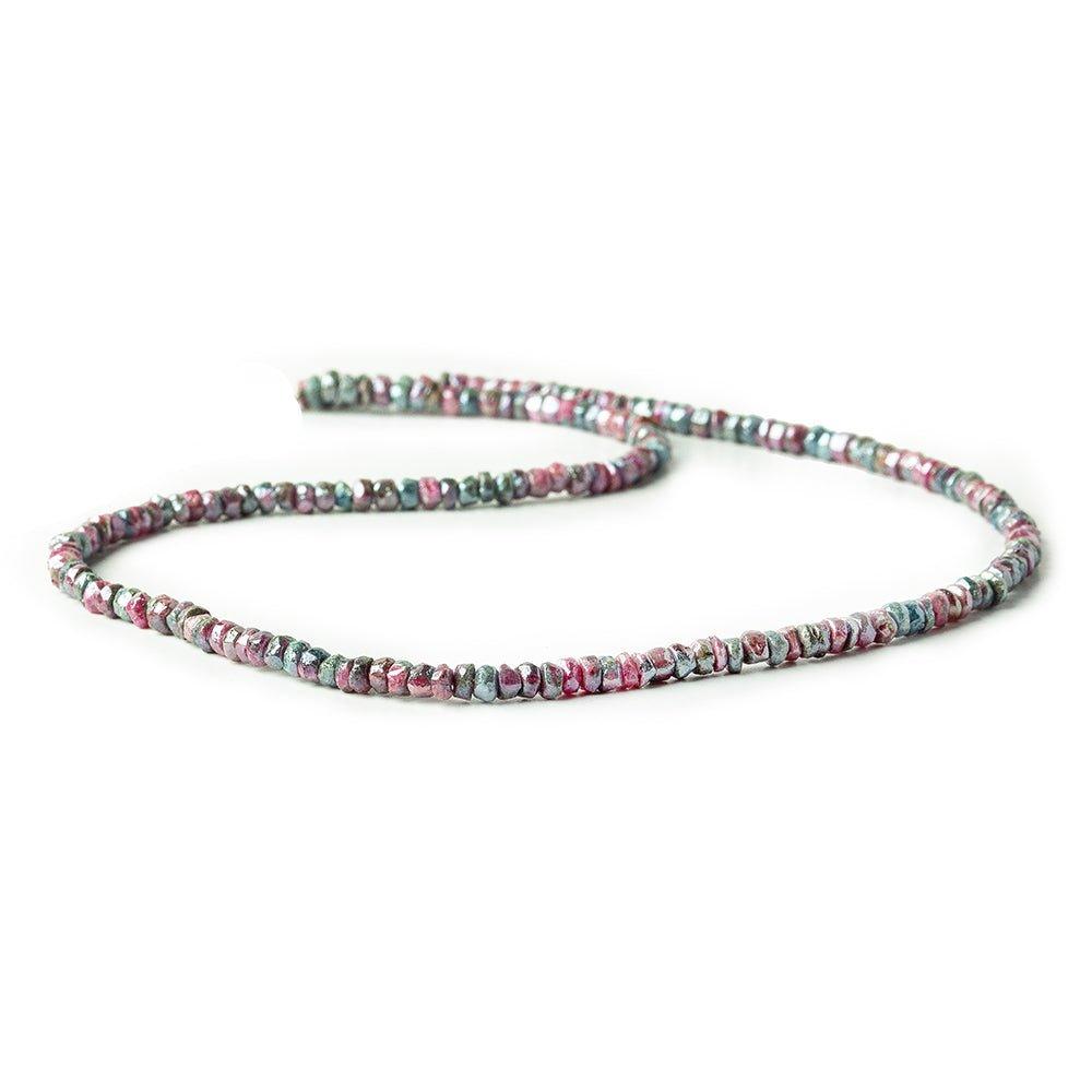 Metallic Ruby in Zoisite native faceted rondelles 3.5mm average 16 inch 190 beads - The Bead Traders