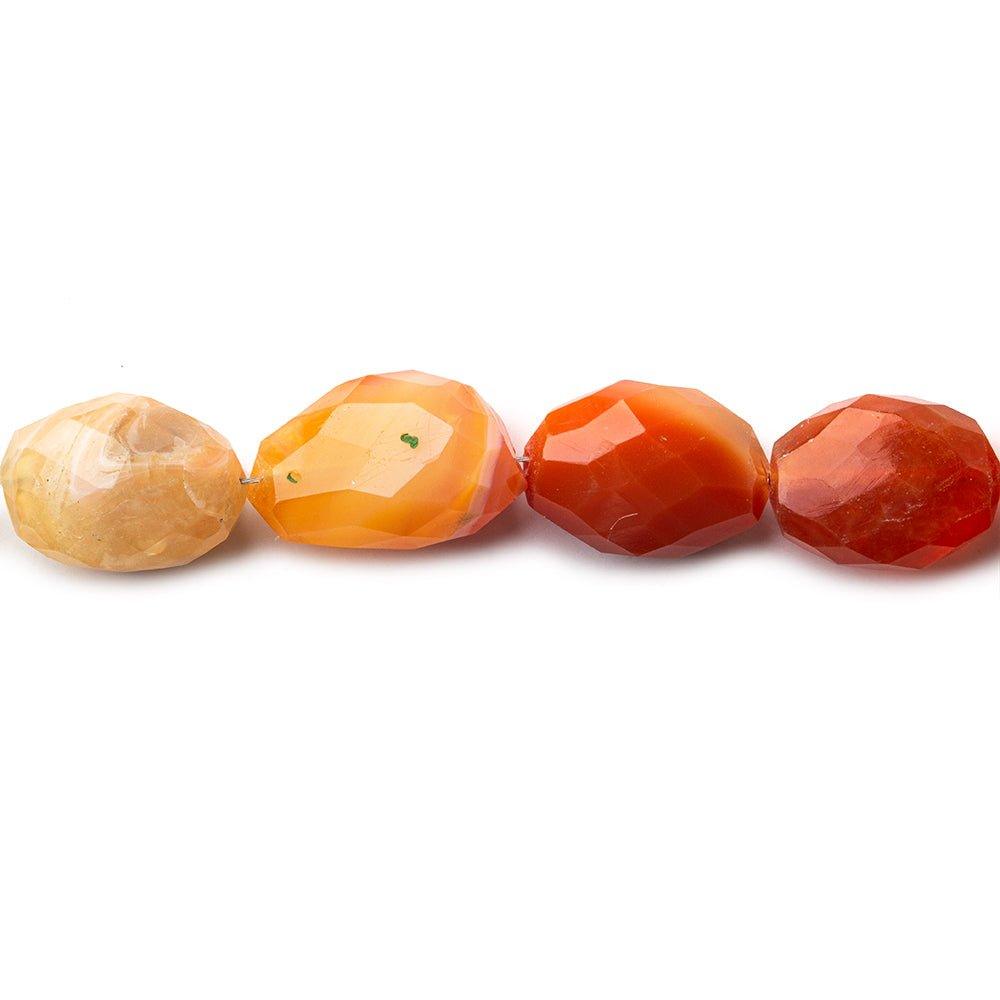 Mexican Fire Opal faceted nuggets 15 inch 27 beads 12x11mm-18x10mm - The Bead Traders