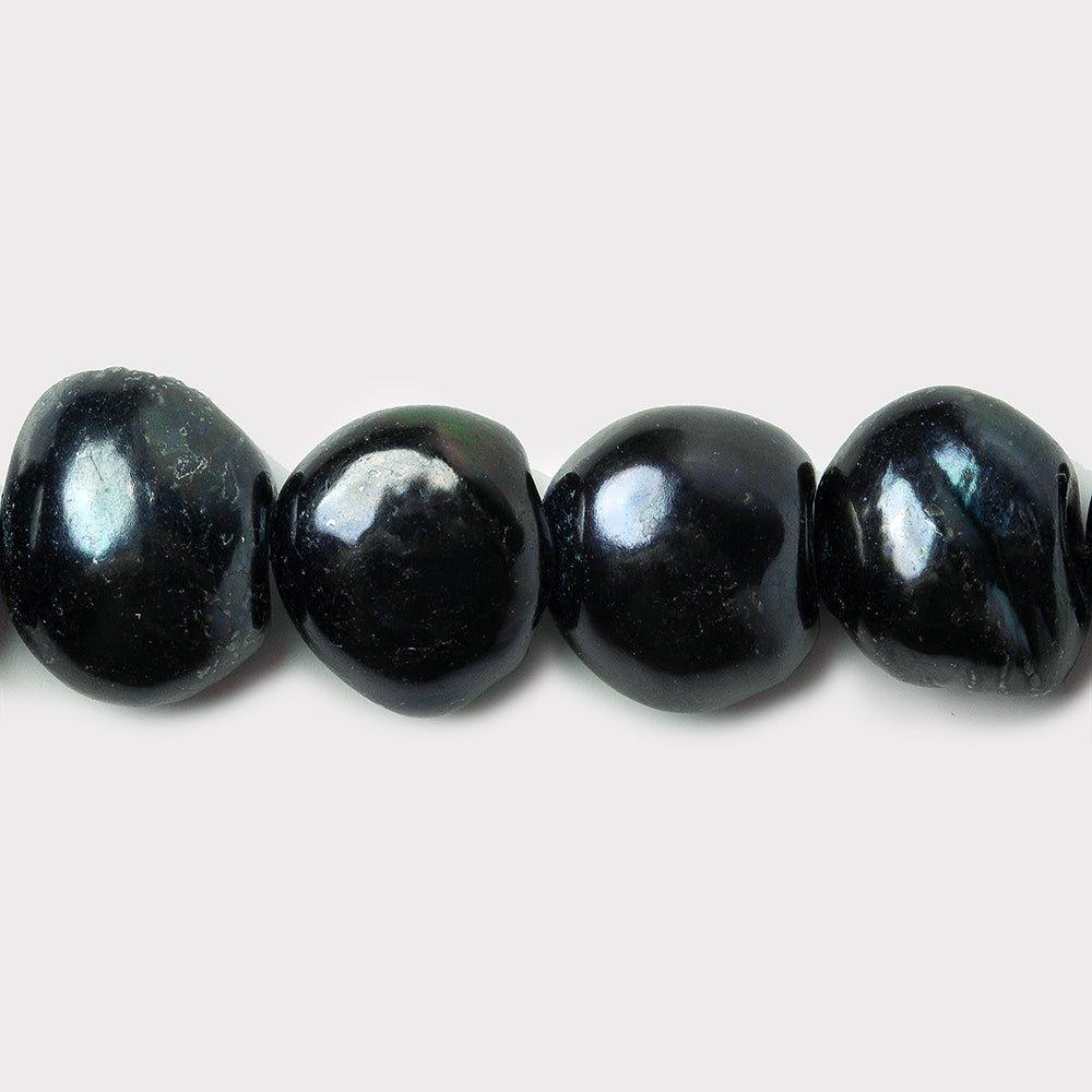 Midnight Blue Side Drilled Baroque Freshwater Pearl 16 inch 38 pieces 11-12mm - The Bead Traders