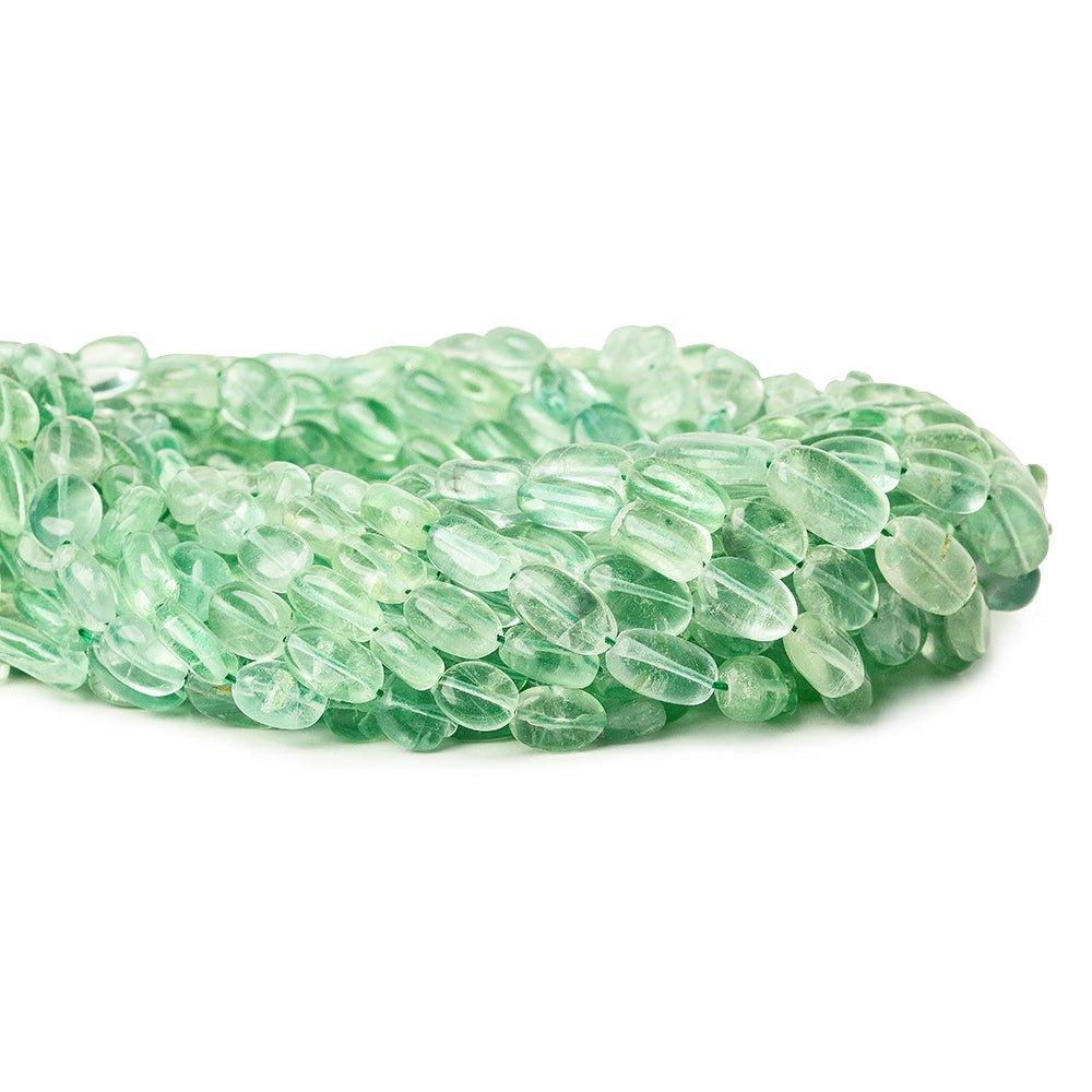 Mint Fluorite Beads Plain Oval 11x8mm average, 15" length, 31 pcs - The Bead Traders