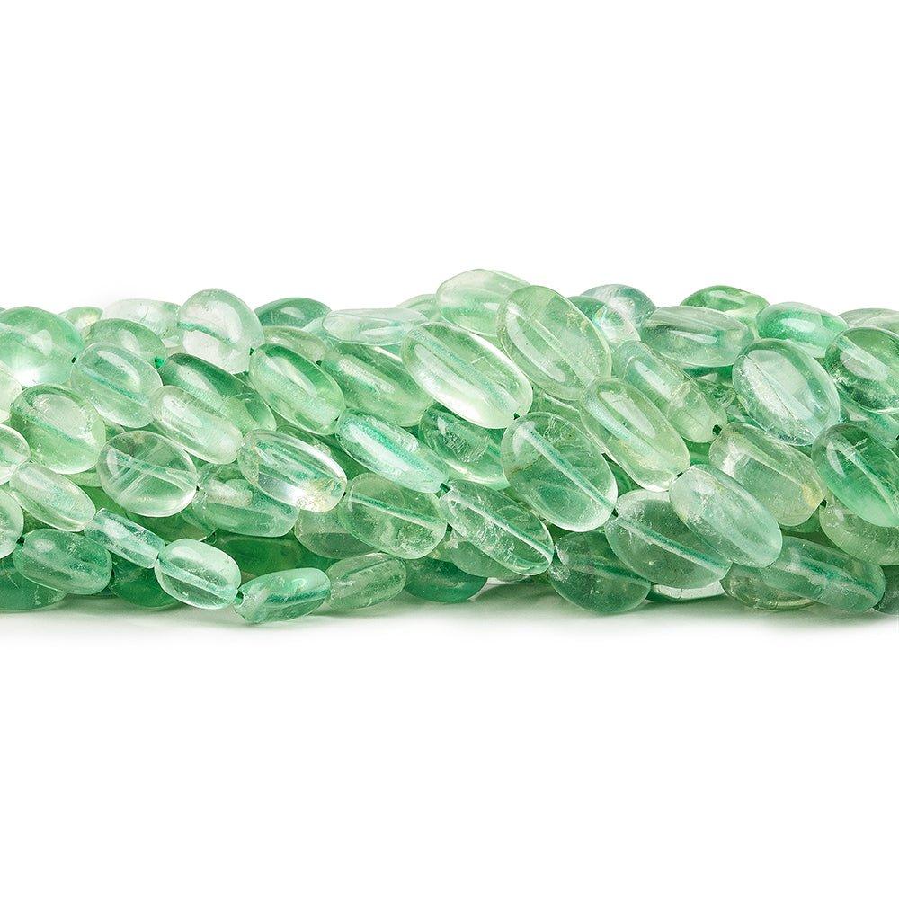 Mint Fluorite Beads Plain Oval 11x8mm average, 15" length, 31 pcs - The Bead Traders