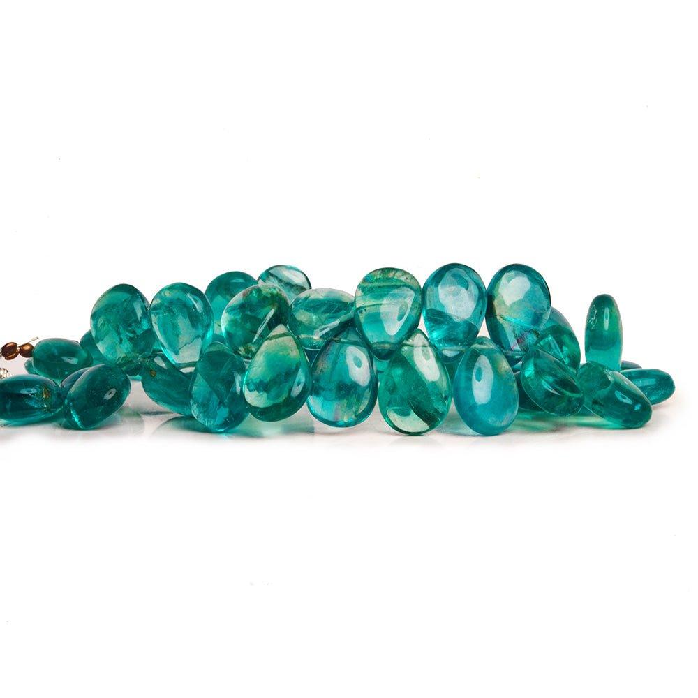 Mint Green Fluorite Plain Pear Beads 8 inch 40 pieces - The Bead Traders
