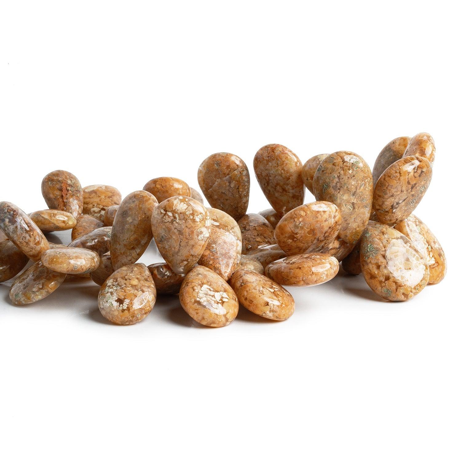 Mosaic Agate Plain Pears 8 inch 45 beads - The Bead Traders