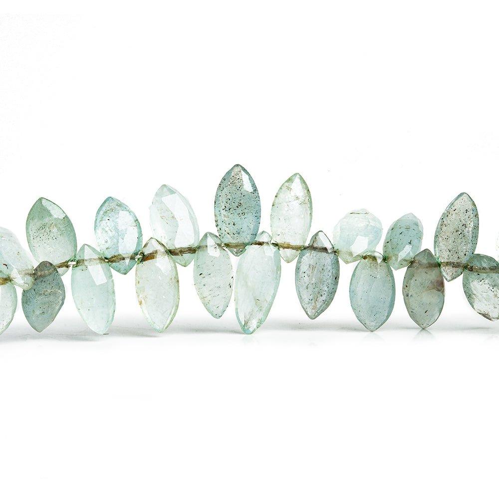 Moss Aquamarine Faceted Marquise Beads 8 inch 70 pieces - The Bead Traders