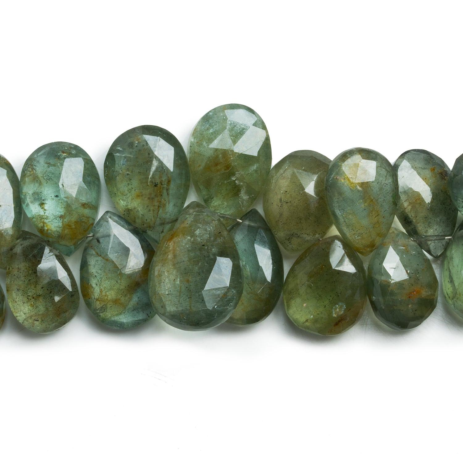 Moss Aquamarine Faceted Pears 8 inch 43 pieces - The Bead Traders