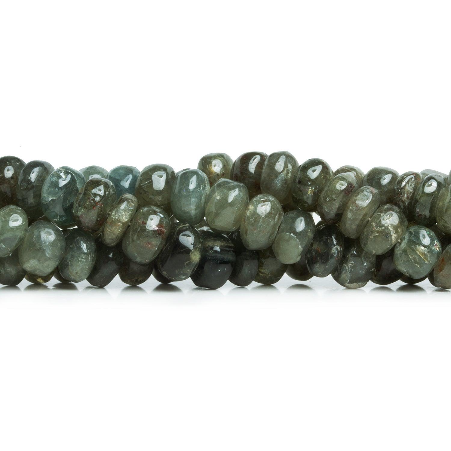 Moss Aquamarine Plain Rondelles 16 inches pcs - The Bead Traders