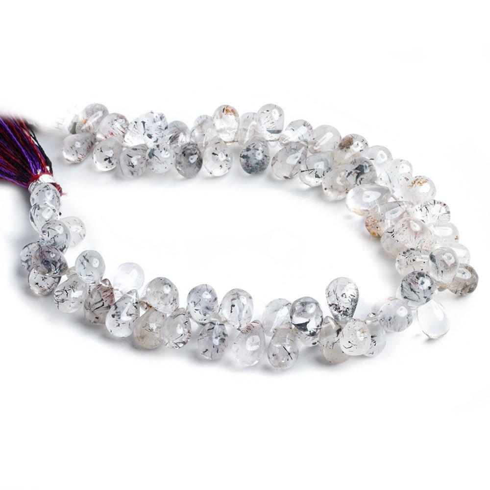Mossy Amethyst Plain Teardrop Beads 8 inch 70 pieces - The Bead Traders
