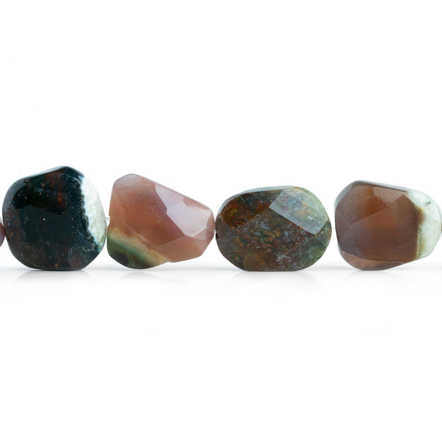 Multi Color Agate Faceted Nuggets 16 inch 17 beads - The Bead Traders