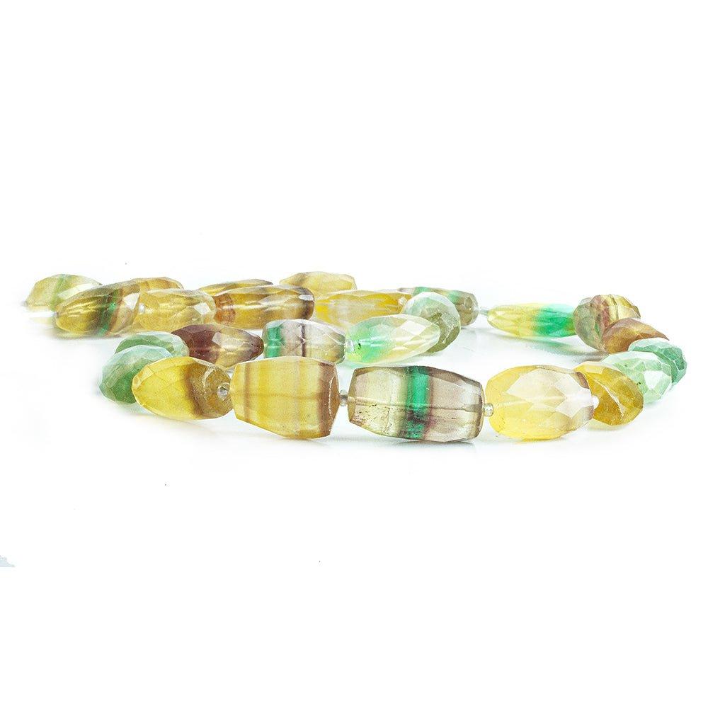 Multi Color Banded Fluorite faceted nuggets 19 inches 21 beads 12x11x8-23x12x10mm - The Bead Traders