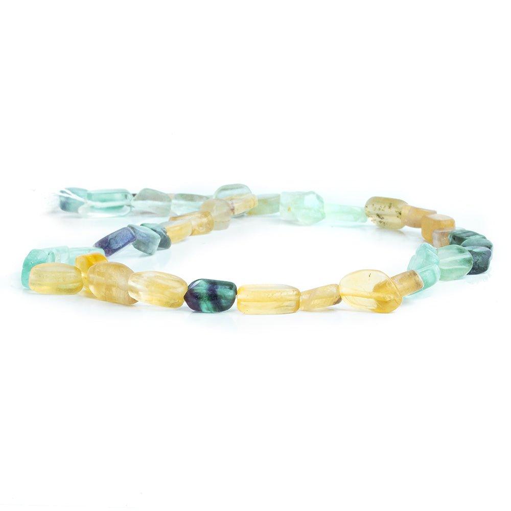 Multi Color Banded Fluorite Plain Oval Beads 14 inch 34 pieces - The Bead Traders