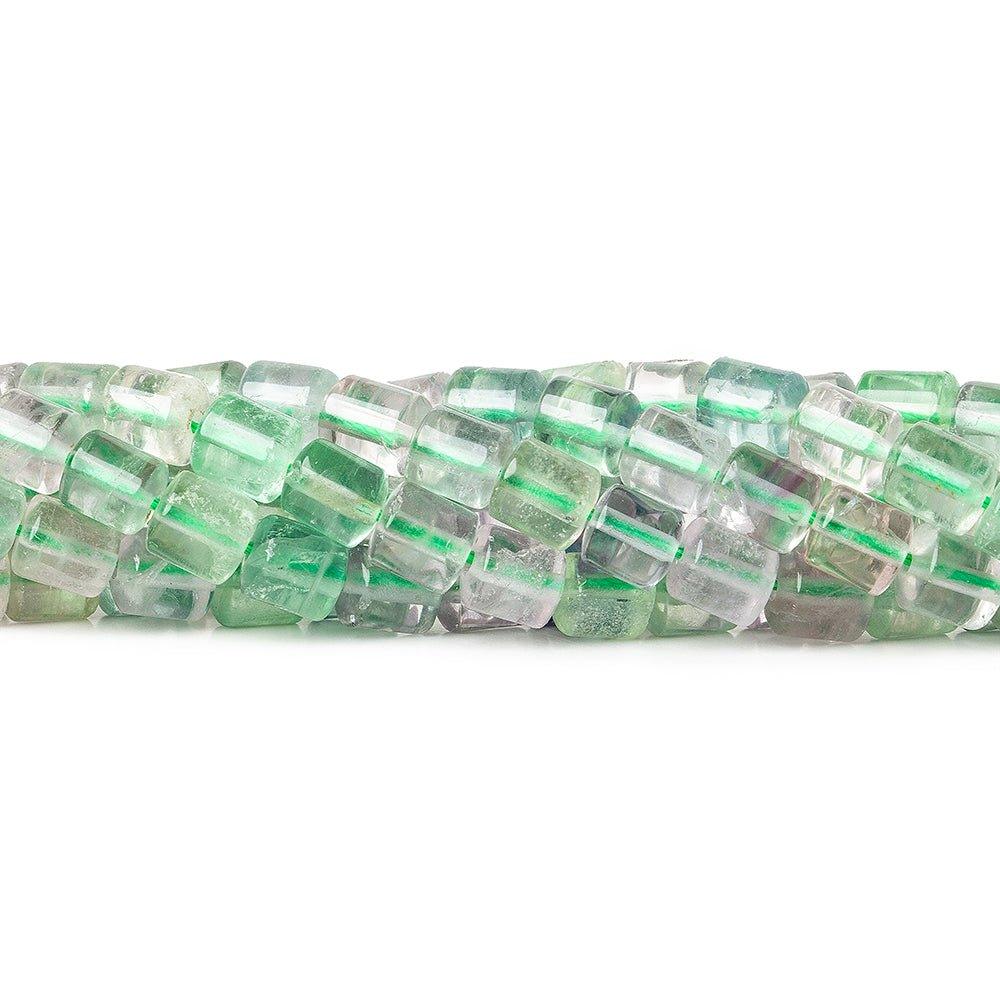 Multi Color Banded Fluorite Plain Tube Beads, 14", 6-7mm diameter, 40 pieces - The Bead Traders