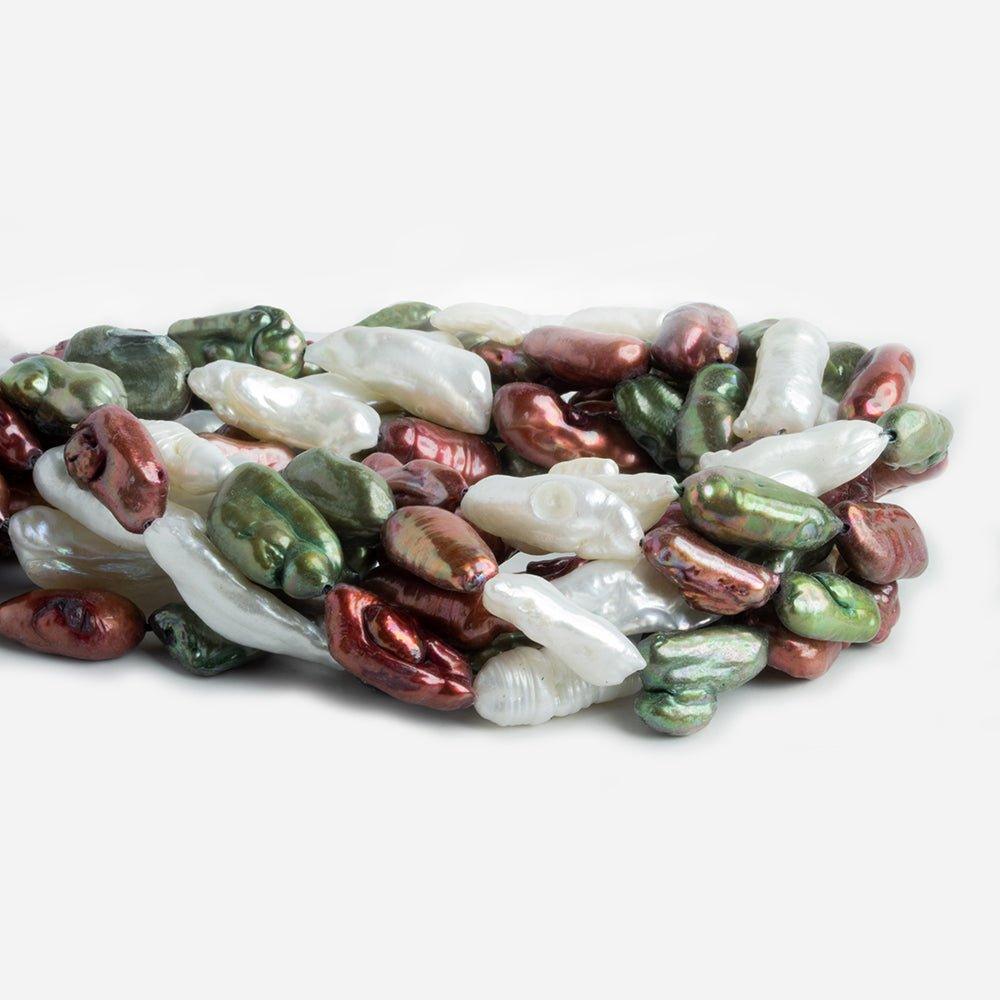 Multi Color Biwa Pearls 16 inch 20 pieces - The Bead Traders
