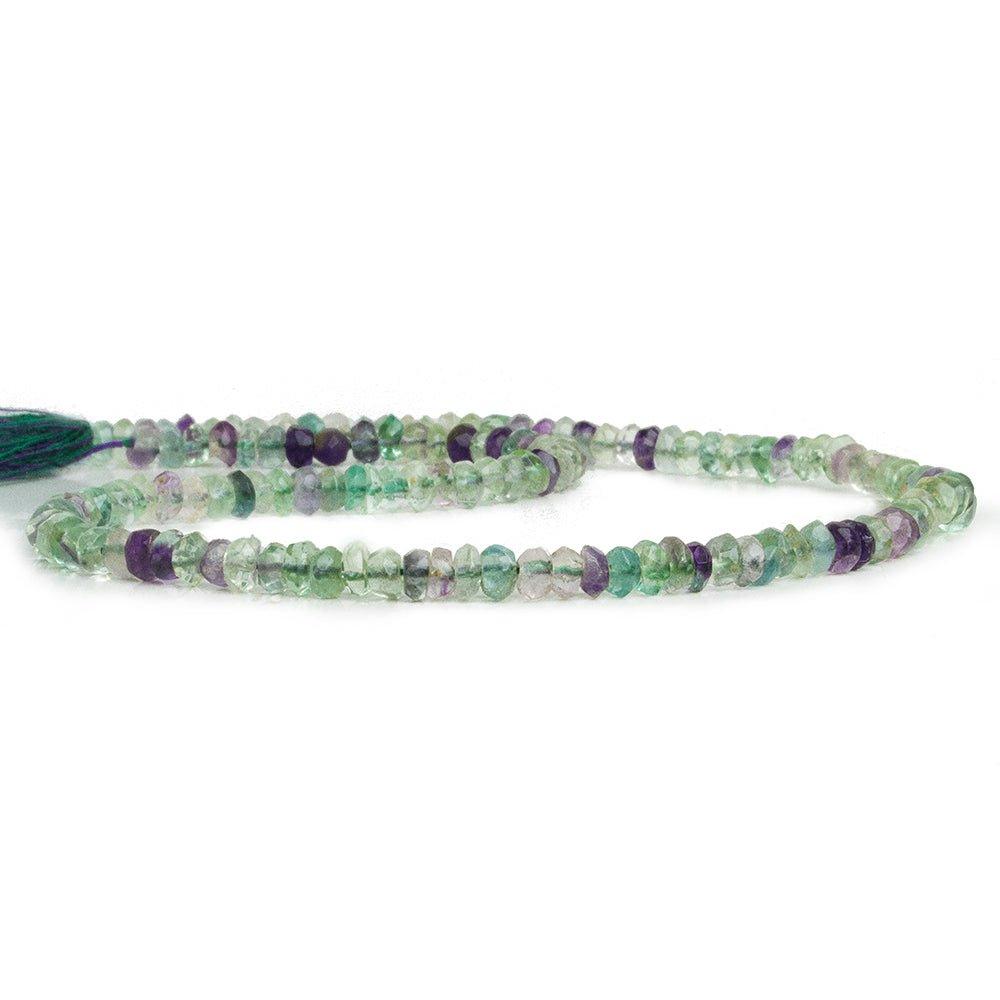 Multi Color Fluorite Handcut Faceted Rondelles 12 inch 135 beads - The Bead Traders