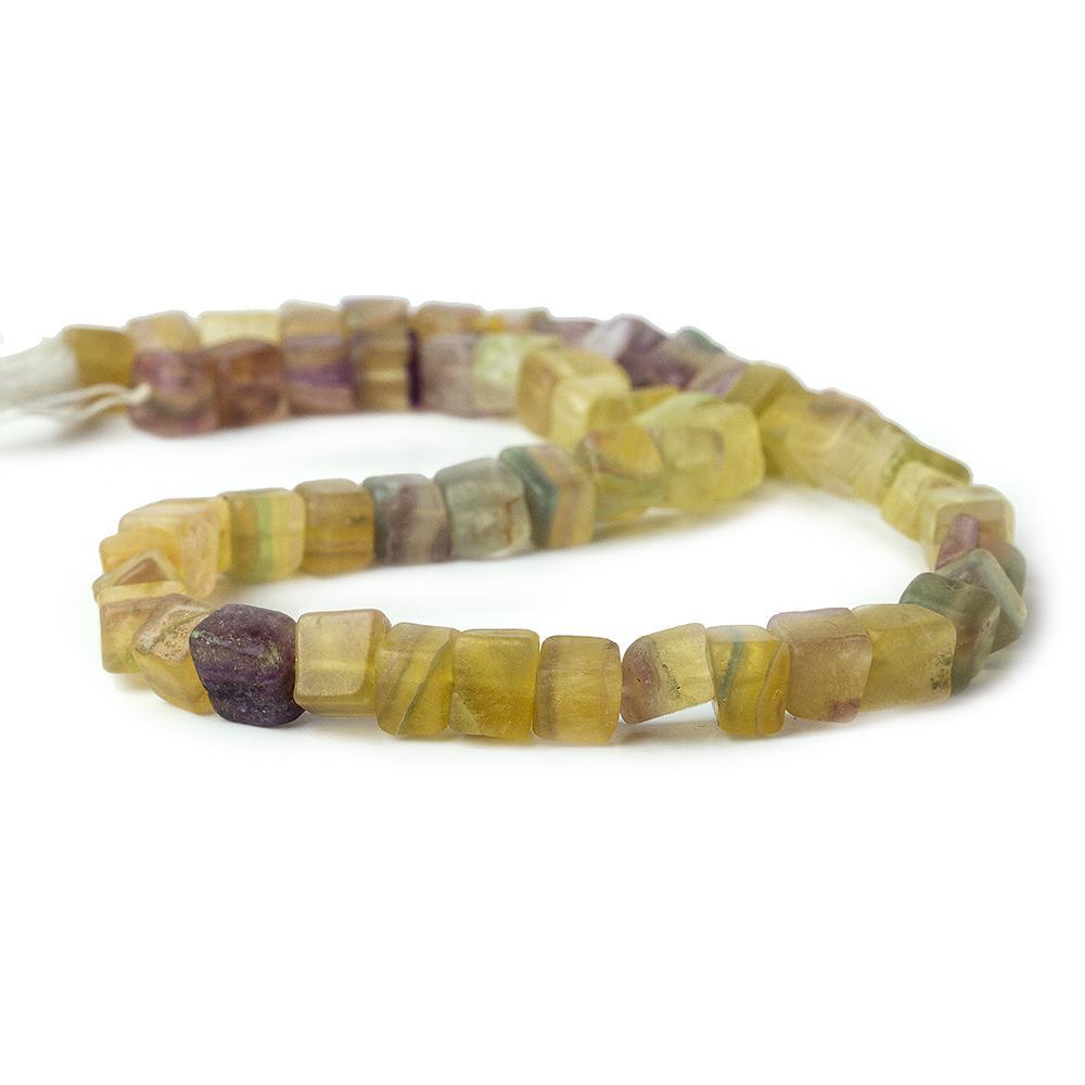 Multi Color Fluorite irregular plain cube beads 13 inch 55 pieces - The Bead Traders
