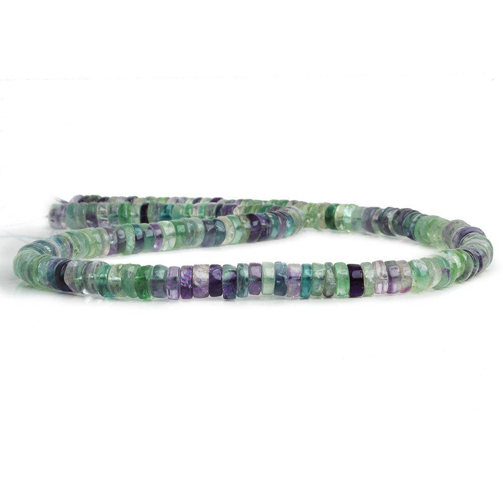 Multi Color Fluorite Plain Heishis 16 inch 165 pieces - The Bead Traders