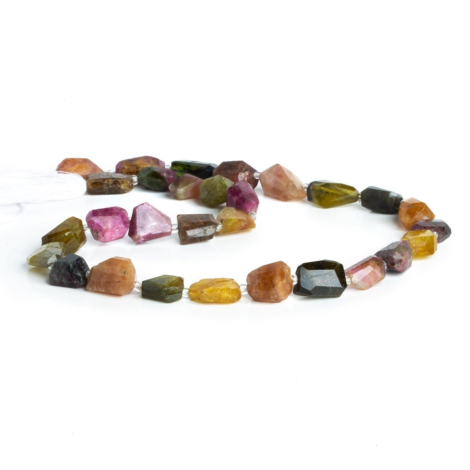 Multi Color Tourmaline Faceted Nuggets 15 inch 28 beads - The Bead Traders