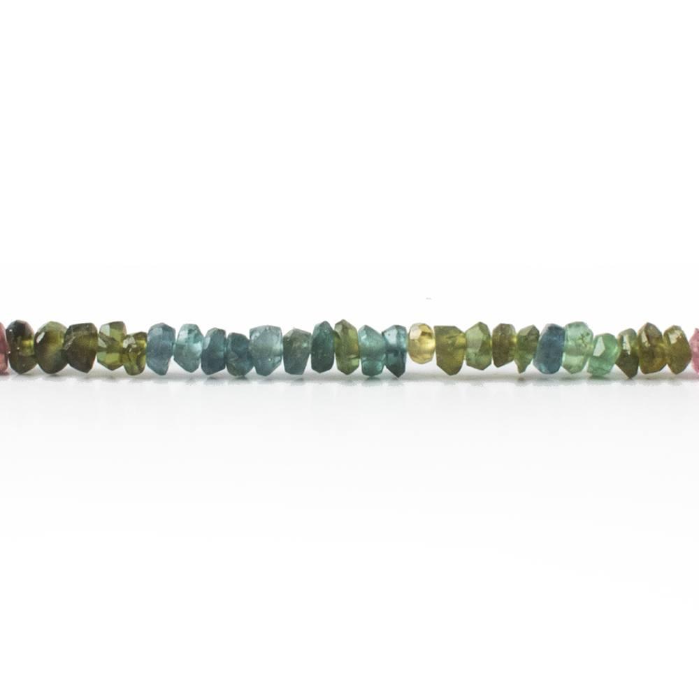 Multi Color Tourmaline Faceted Rondelle Beads, 14.5 inch, 3mm diameter, 252 pieces - The Bead Traders