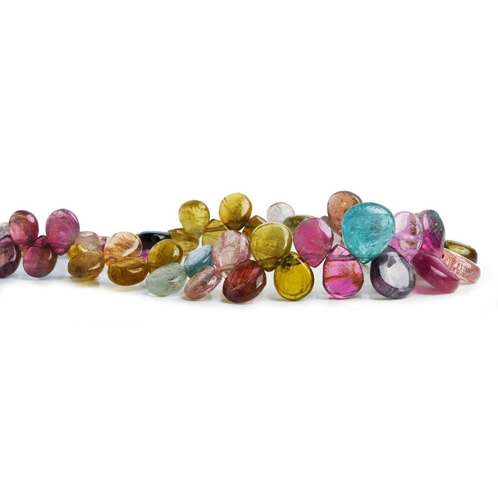 Multi Color Tourmaline Plain Pear Beads 8 inch 55 pcs - The Bead Traders
