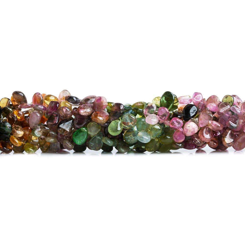 Multi Color Tourmaline Plain Pear Beads 8 inch 85 pieces - The Bead Traders