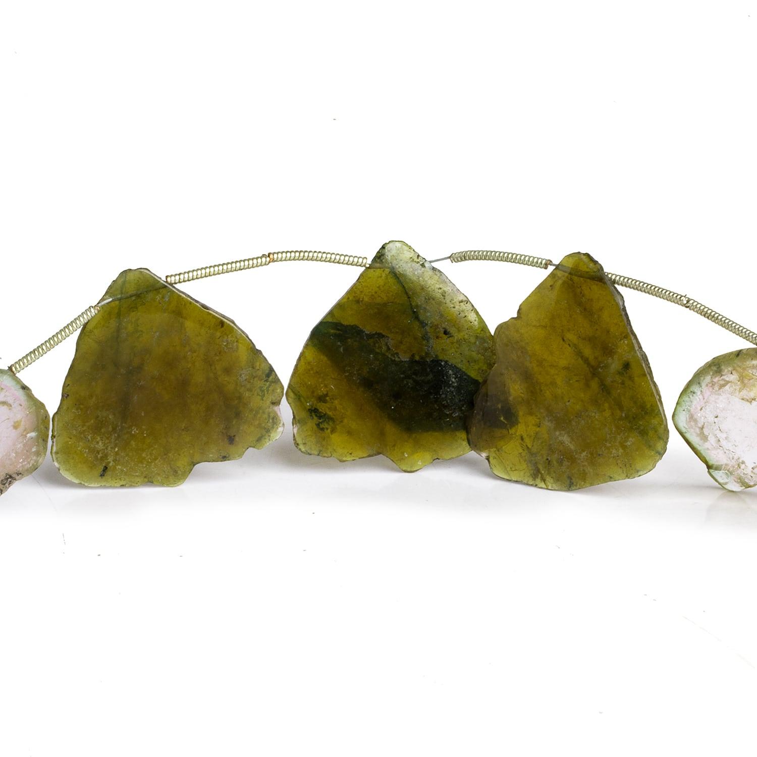 Multi Color Tourmaline Slice Beads 7 inch 9 pieces - The Bead Traders
