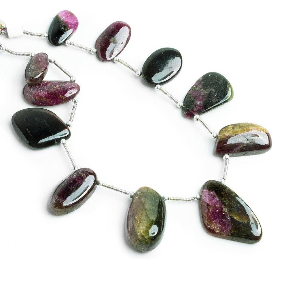 Multi Color Tourmaline Slice Beads 8 inch 11 pieces - The Bead Traders