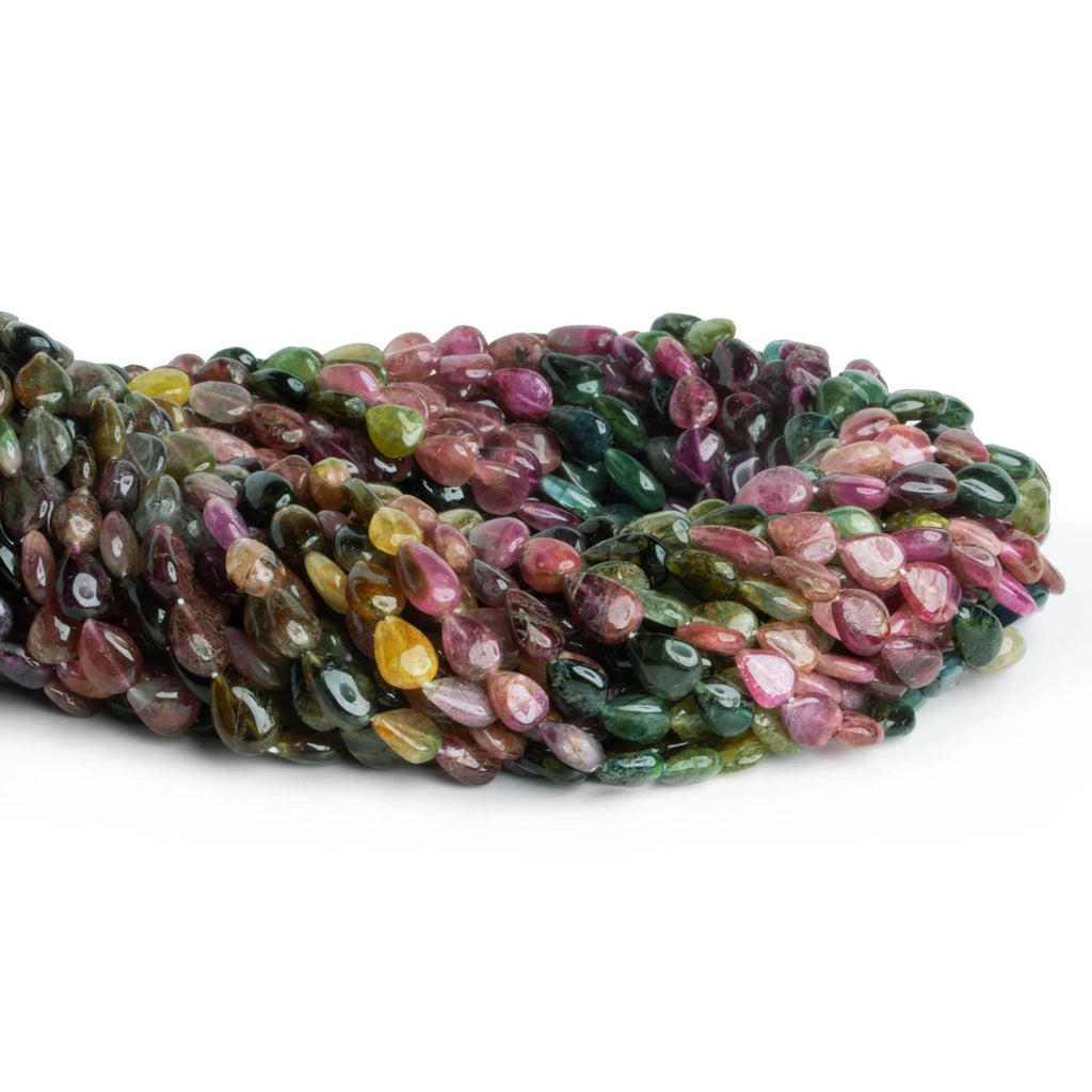 Multi Color Tourmaline Straight Drilled Pears 15 inch 50 beads - The Bead Traders