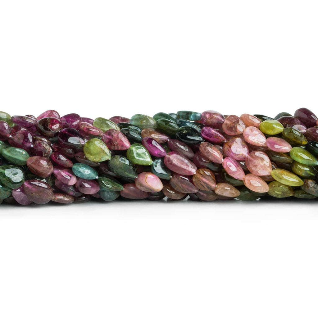 Multi Color Tourmaline Straight Drilled Pears 15 inch 50 beads - The Bead Traders