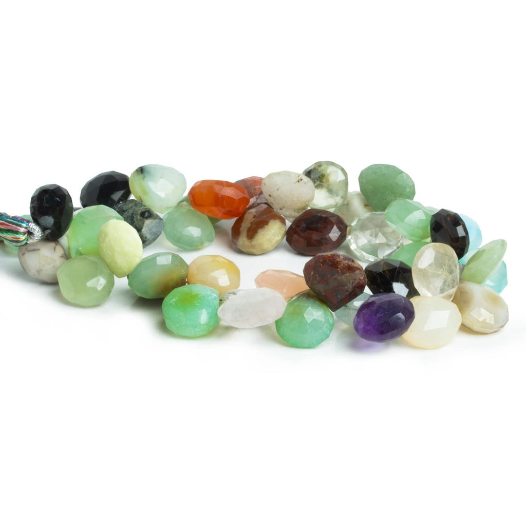 Multi Gemstone Faceted Hearts 8.5 inch 40 pieces - The Bead Traders