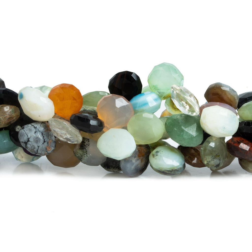 Multi Gemstone Faceted Hearts 8.5 inch 40 pieces - The Bead Traders