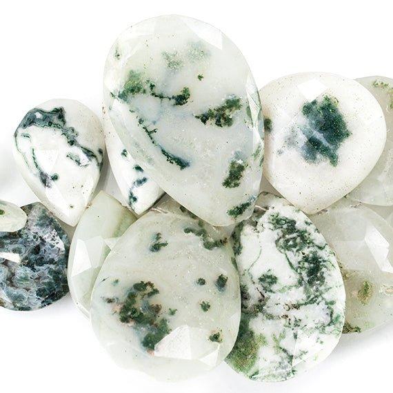 Multi Gemstone Faceted Pear and Faceted Heart Beads, 7 inch, 12x10-33x23mm, 27 pieces - The Bead Traders
