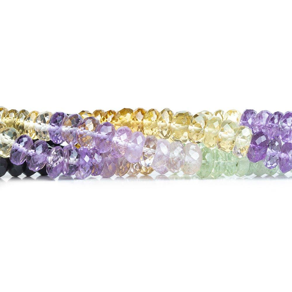 Multi Gemstone Faceted Rondelle Beads 16 inch 145 pieces - The Bead Traders