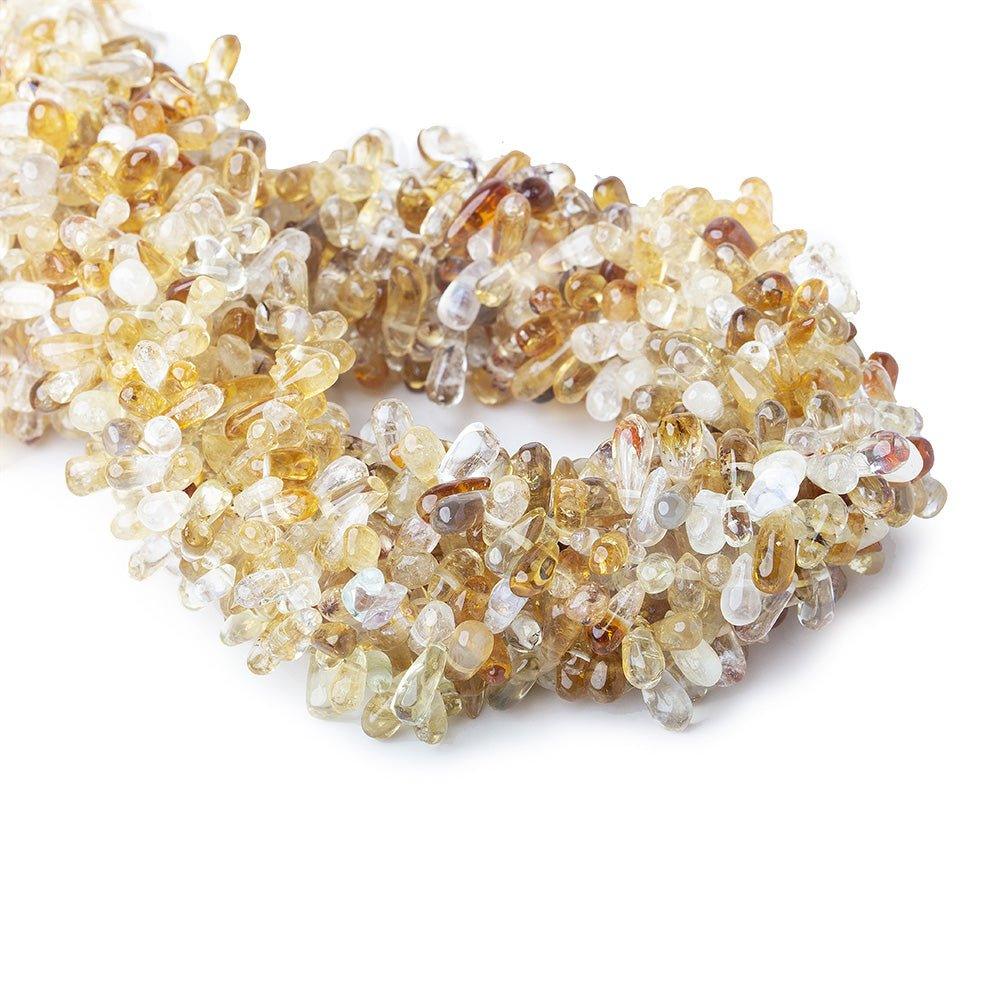 Multi Tonal Citrine Plain Irregular Teardrop Beads 13 inch - The Bead Traders