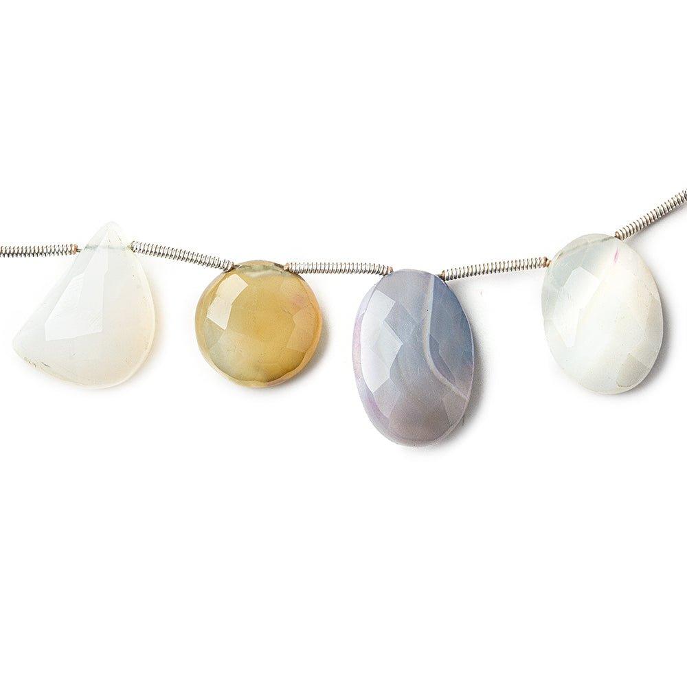 MultiColor Agate Top Drilled Mixed Shapes 12 Beads 13x13-18x14mm size range - The Bead Traders