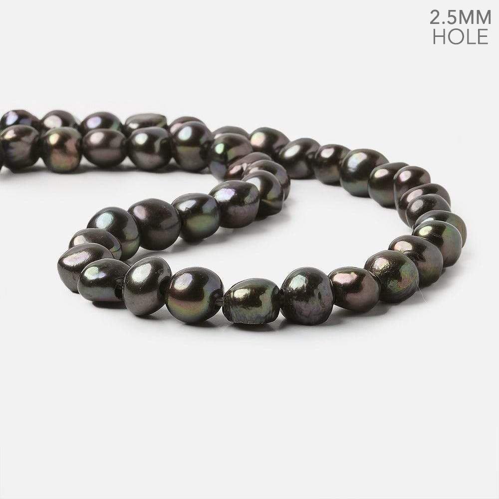 Mushroom Green Large Hole Baroque Freshwater Pearls 15 inch 44 pieces - The Bead Traders