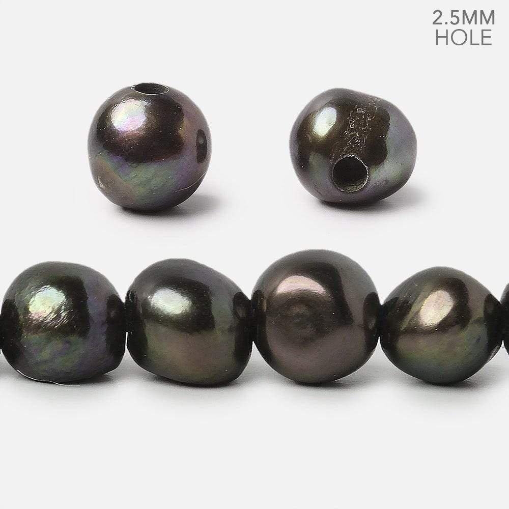 Mushroom Green Large Hole Baroque Freshwater Pearls 15 inch 44 pieces - The Bead Traders