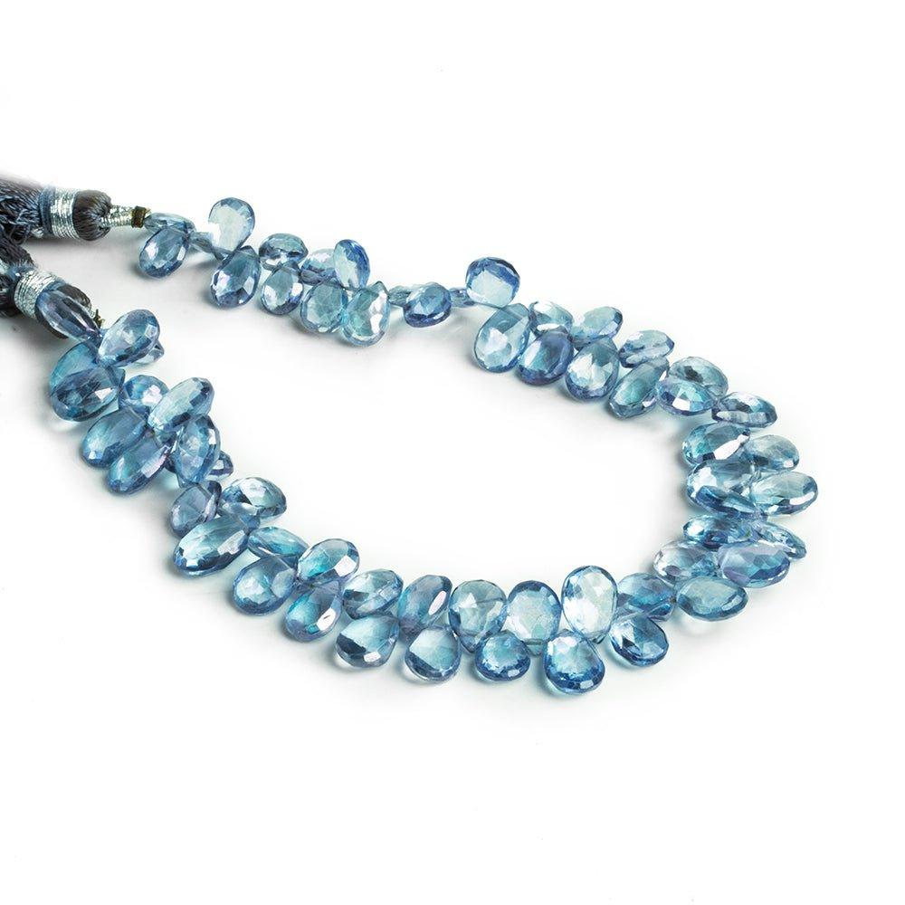 Mystic Blue Topaz Faceted Pear Beads 8 inch 60 pieces - The Bead Traders