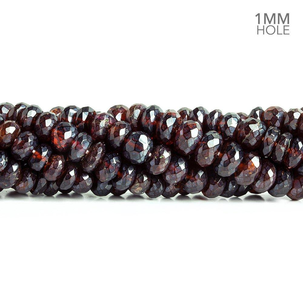 Mystic Garnet faceted rondelles 14 inch 79 large hole beads 7-8mm diameter - The Bead Traders
