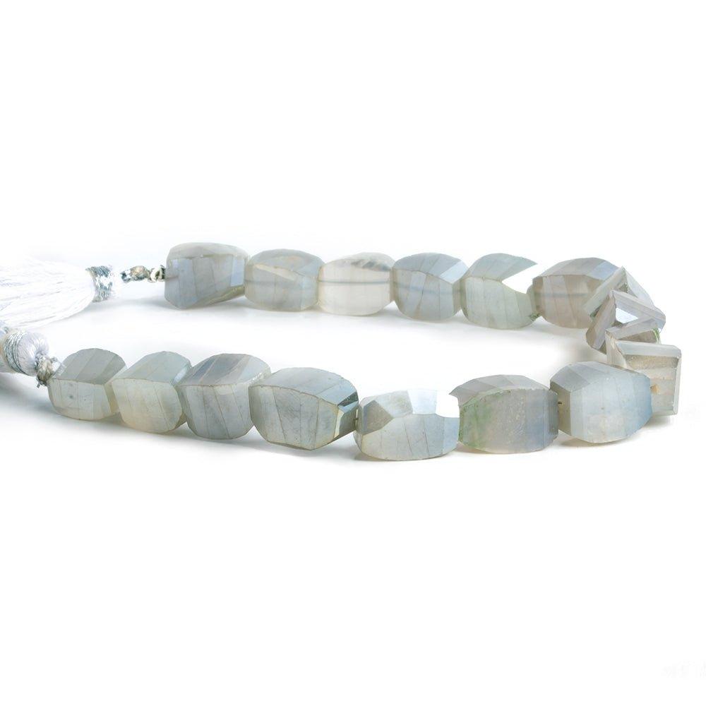 Mystic Gray Moonstone Faceted Twist Beads 8 inch 17 pieces - The Bead Traders