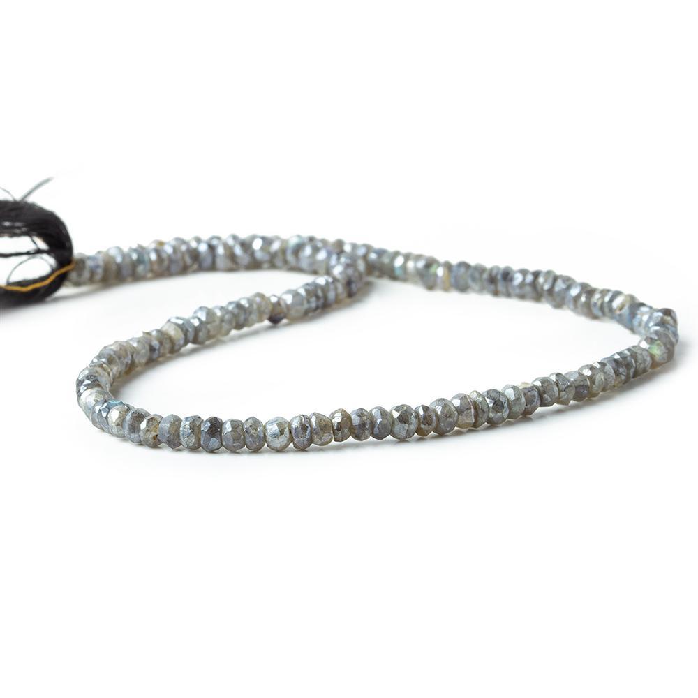 Mystic Labradorite faceted rondelle 13 inch 114 beads - The Bead Traders