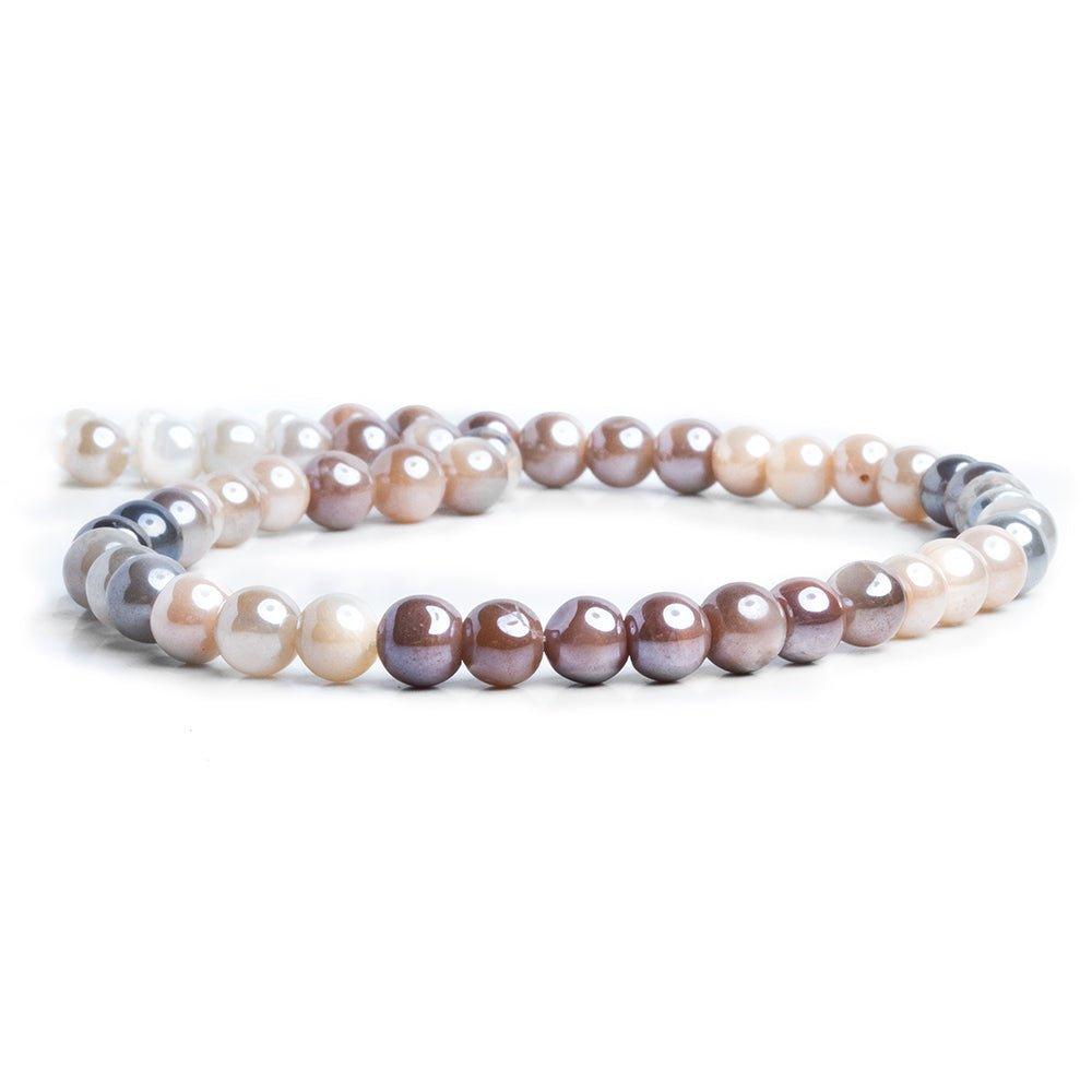 Mystic Moonstone Plain Round Beads 13 inch 50 pieces - The Bead Traders