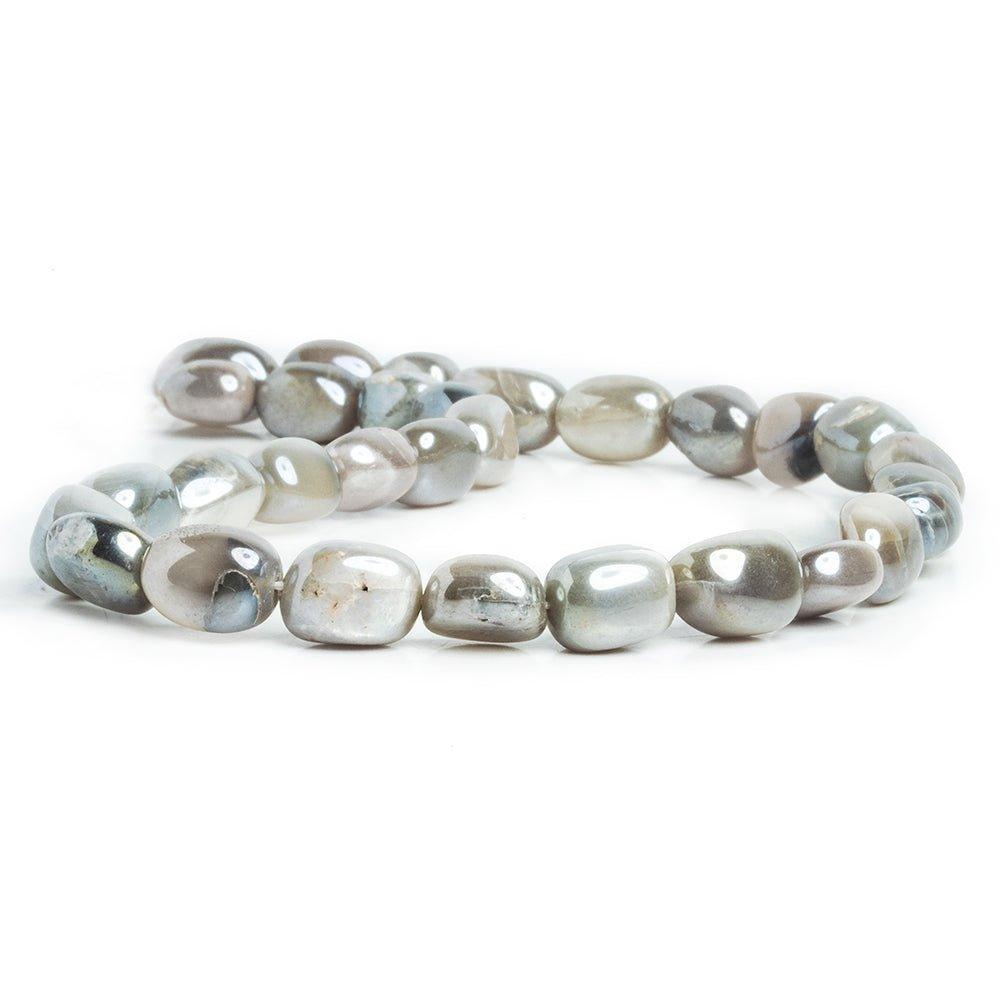 Mystic Platinum Moonstone Plain Nugget Beads 13 inch 30 pieces - The Bead Traders