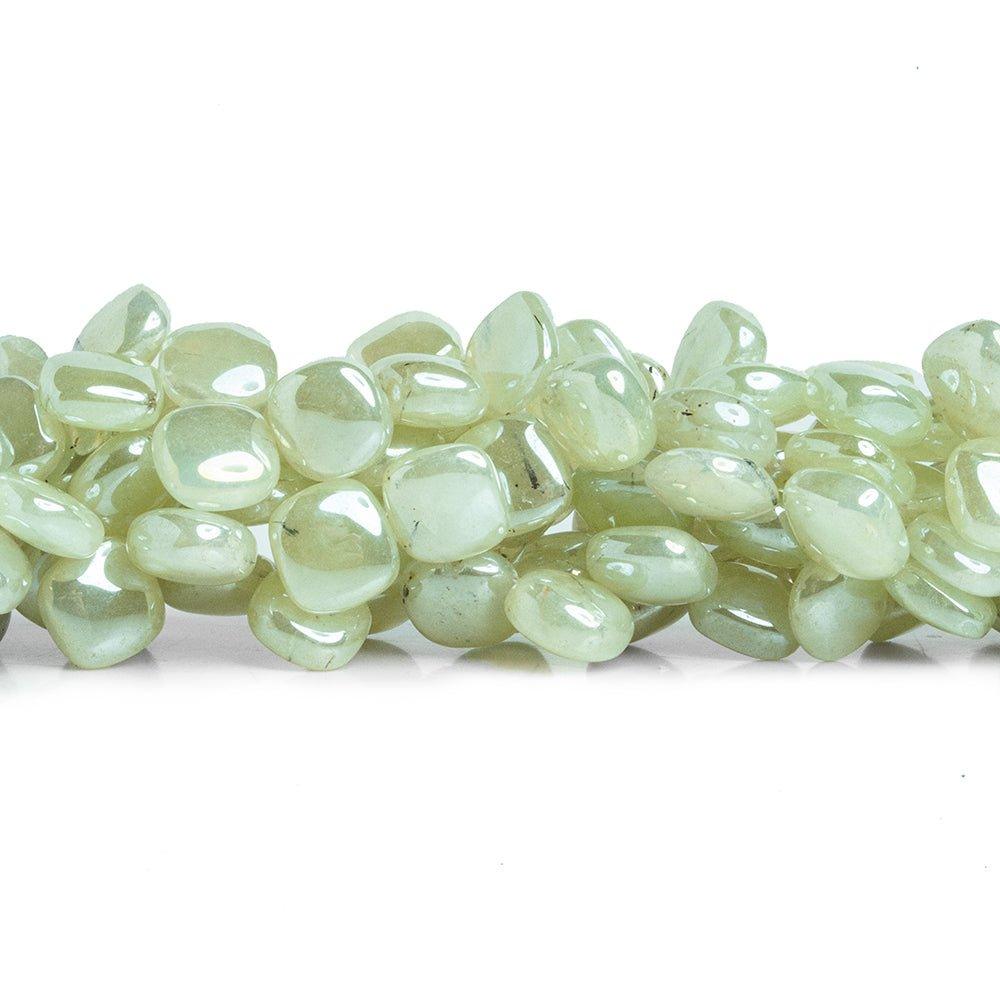 Mystic Prehnite Corner Drilled Pillows 8 inch 45 pieces - The Bead Traders
