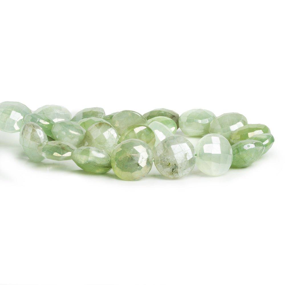 Mystic Prehnite Faceted Coin Beads 14 inch 29 pieces - The Bead Traders