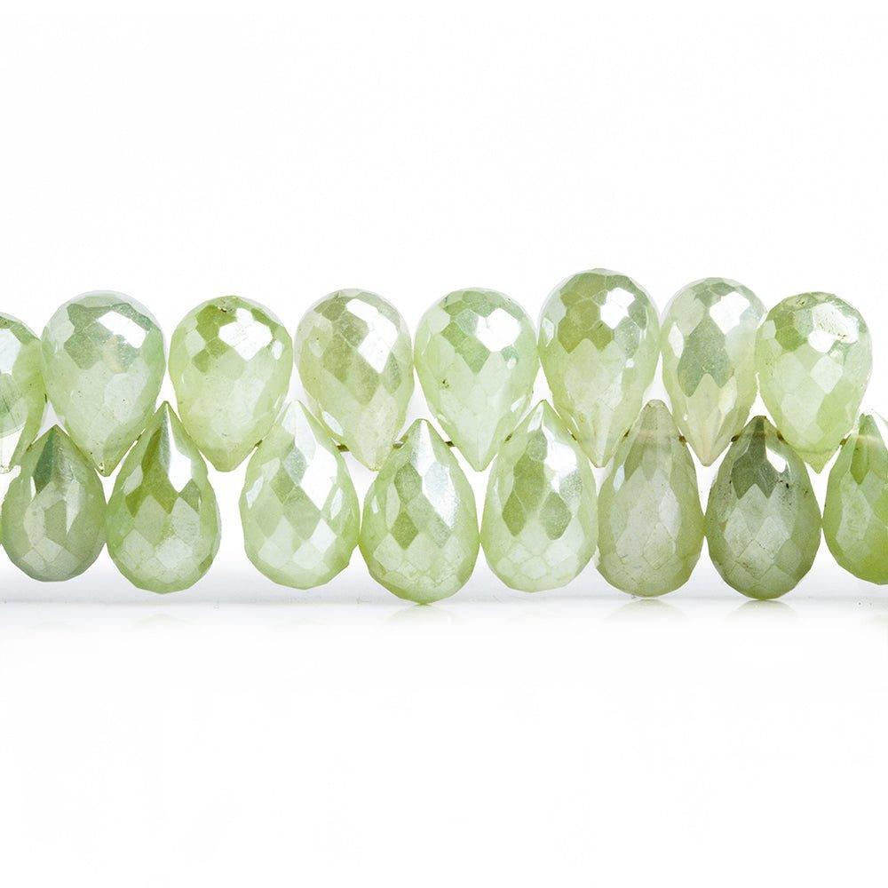 Mystic Prehnite Faceted Teardrop Beads 8 inch 65 pieces - The Bead Traders