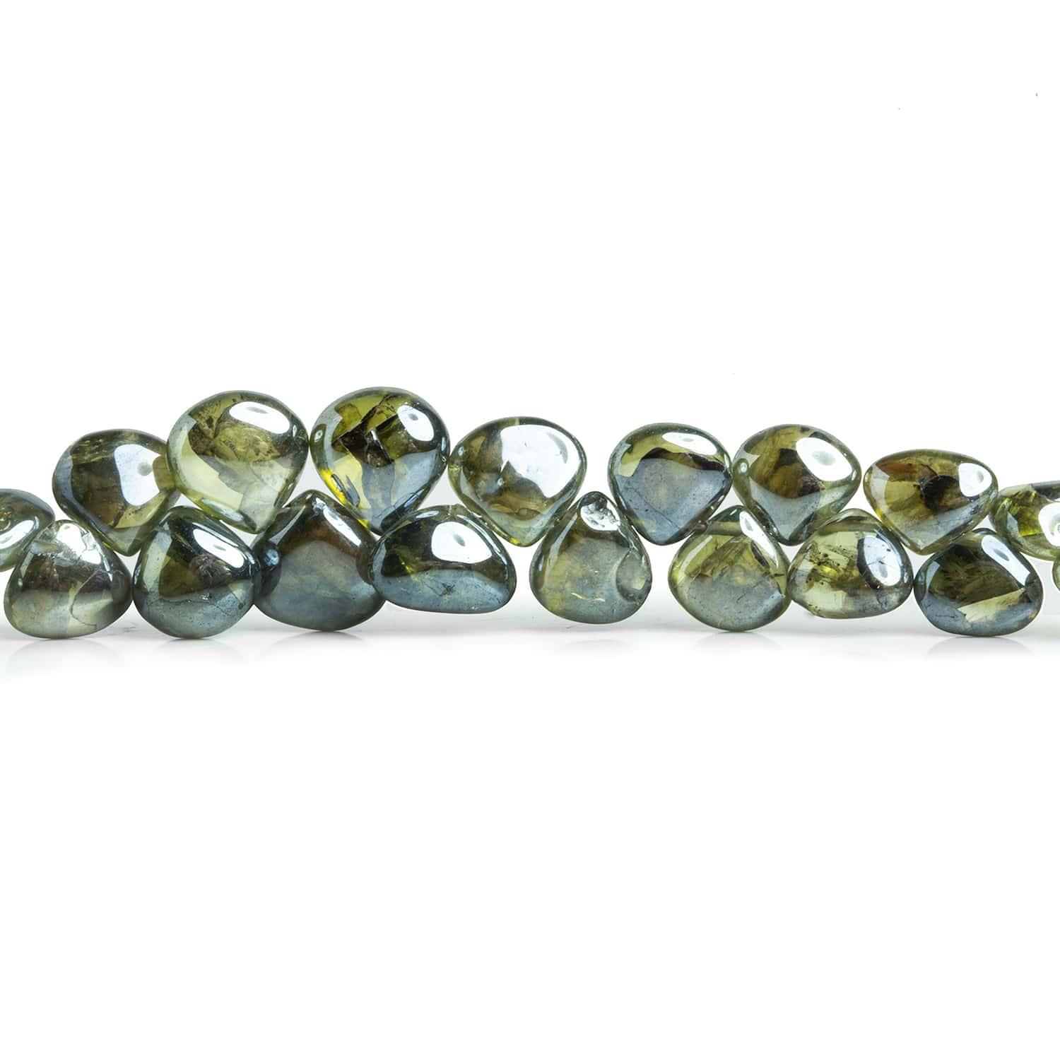Mystic Prehnite Plain Heart Beads 7.5 inch 55 pieces - The Bead Traders
