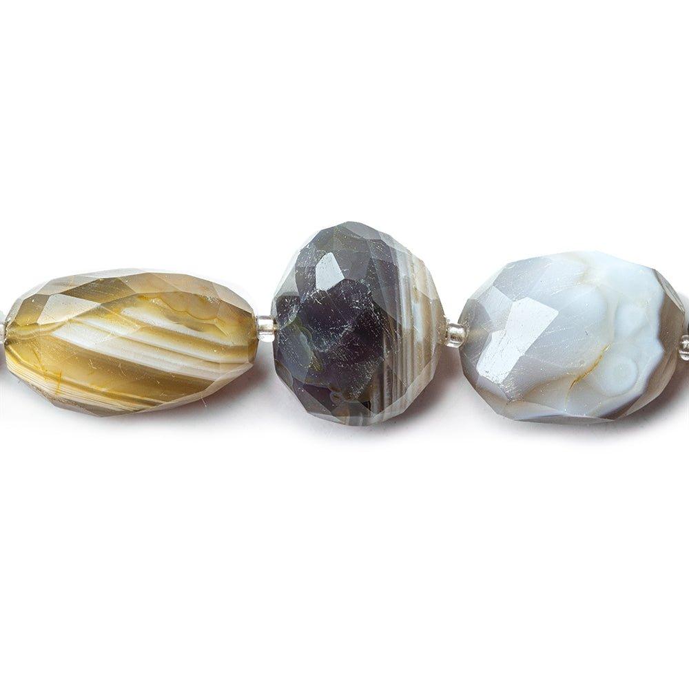 Natural Multi Tonal Agate Faceted Nugget Beads 15 inch 16 pieces - The Bead Traders